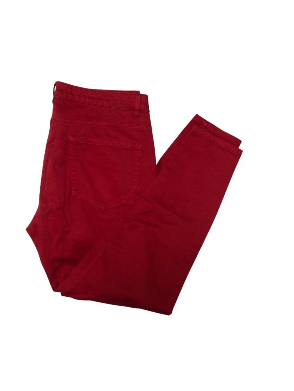 Zara Pants Womens Size 10 Red Tapered Skinny Leg Jeans Z1975 Y2K Colorful